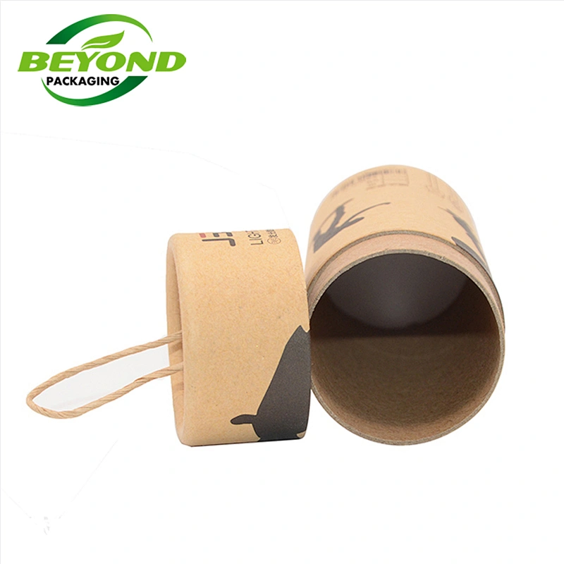 Eco-friendly Biodegradable Round Cylinder Box With Rope Tube Packaging With Rope For  Underwear
