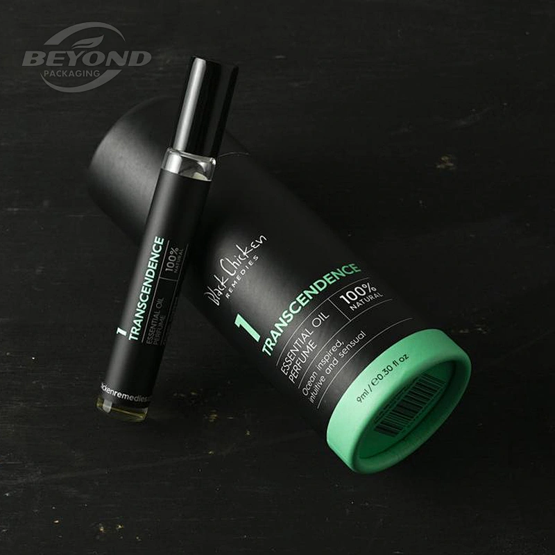 CMYK offet printing custom made cardboard private label empty cylinder perfume round bottle makeup packaging box