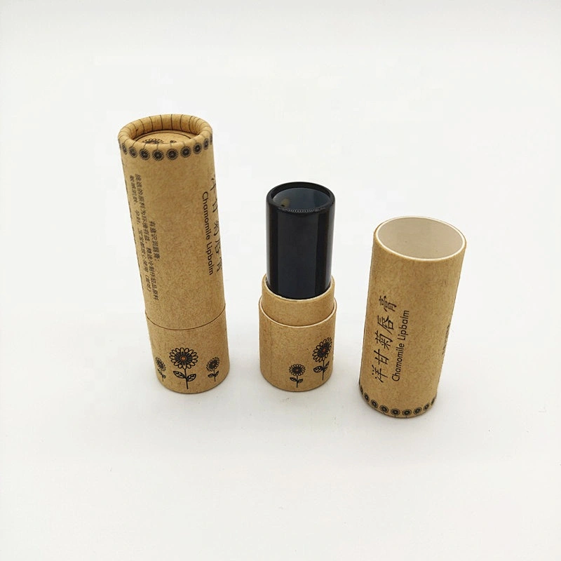 Biodegradable Kraft Empty Lipstick Paper Tube Packaging Black Twist Up Lipstick Direct Packaging Tube With Custom Design