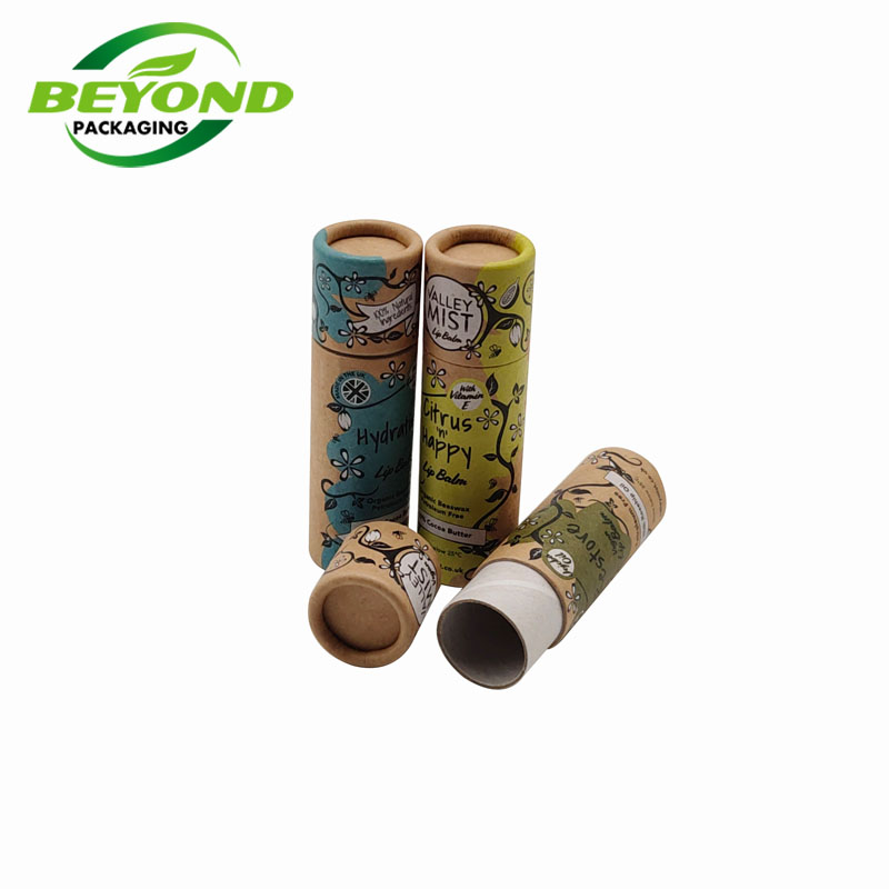 hot sale eco-friendly biodegradable 15ml lip balm container biodegradable push up paper tubes
