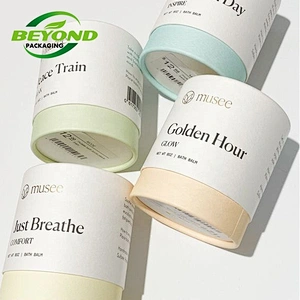 Kraft cardboard CMYK custom logo printing oil proof paper inside sun cream scrub gel glue bath bomb packaging tube white
