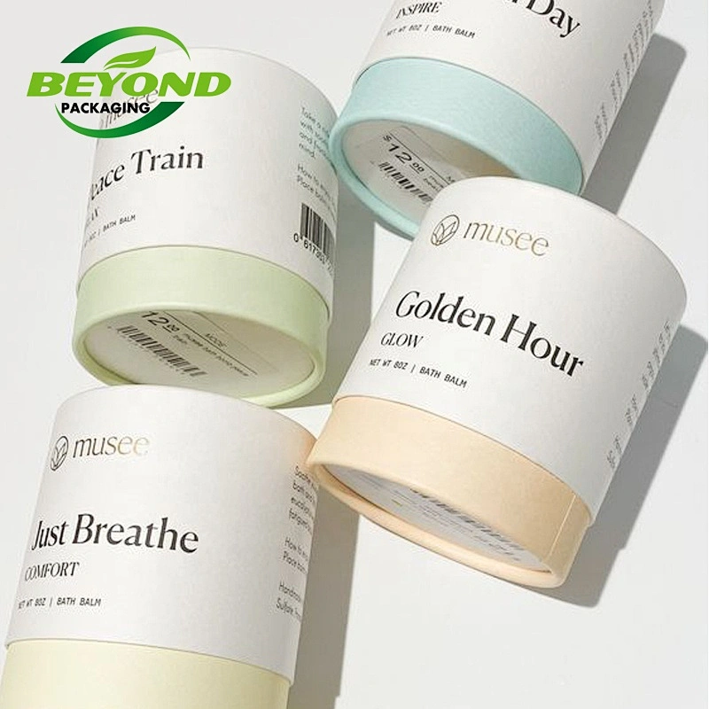 Kraft cardboard CMYK custom logo printing oil proof paper inside sun cream scrub gel glue bath bomb packaging tube white