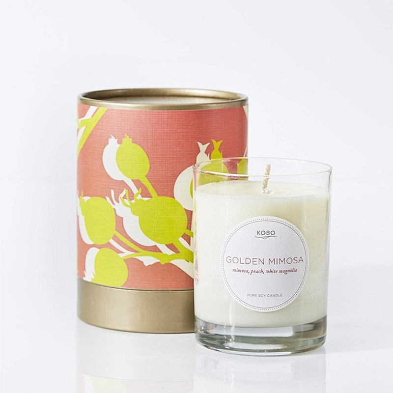 Recycled Kraft Cylinder Packaging Round Paper Gift Box Paper Tube Box Candle Jar Packaging Box
