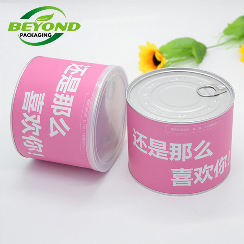 Food Grace Cardboard Custom Printing CMYK Printing Food Seasoning Pringles Packaging Ring-Pull Tin Can Airtight Cylinder Tube