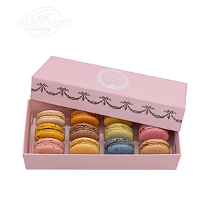 Custom design Christmas gift box chocolate candy wrapping box luxury cardboard food packaging lid and base macaron box