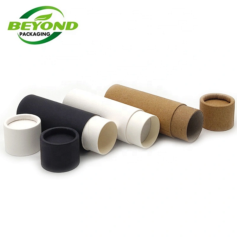 Eco friendly Biodegradable Custom Natural Kraft Paper Cardboard Push Up Paper Tube For Lip Balm Packaging
