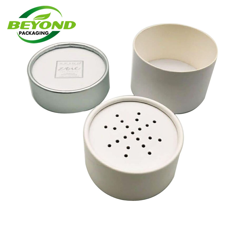 Eco Friendly Cardboard Cylinder Packaging Box Recycled  Material Loose Powder Round Paper Tube Cosmetic Packaging Tube