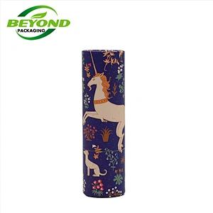 Round Empty Twist Up Paper Tube Packaging For Christmas Lipstick Environmental Protection And Recycling Custom Printing