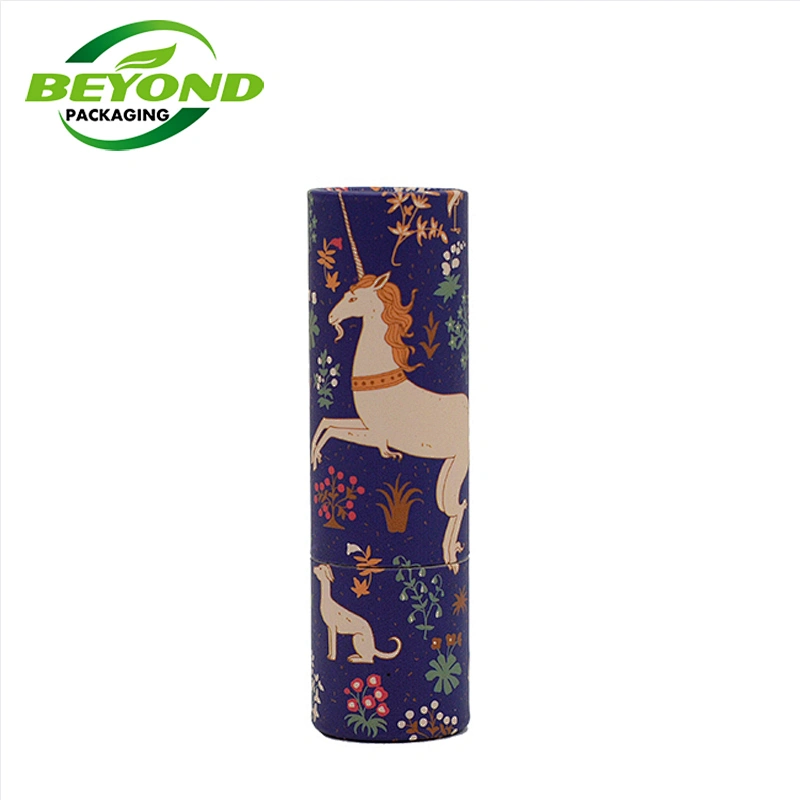 Round Empty Twist Up Paper Tube Packaging For Christmas Lipstick Environmental Protection And Recycling Custom Printing