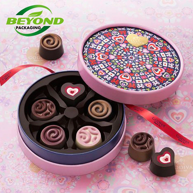 Custom Size Beautiful Luxury  Design Round Cylinder Christmas Gift Box Packaging Paper Cardboard Tube For Chocolate box