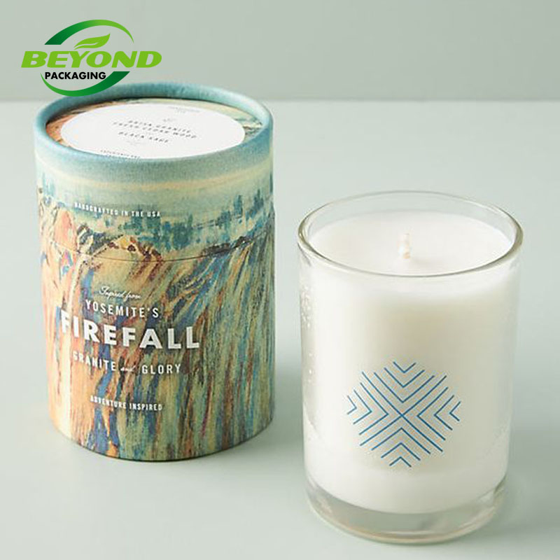 Biodegradable custom printing paper boxes round cardboard tube recyclable kraft paper tube for candle jar packaging