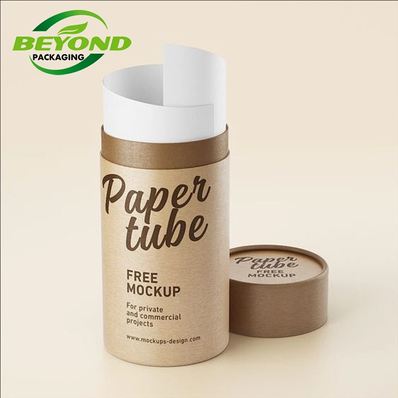 Wholesale Recycled Hot Sale CMYK Printing Paper Cylinder PackageTube For Tea Coffee With Paper Lid