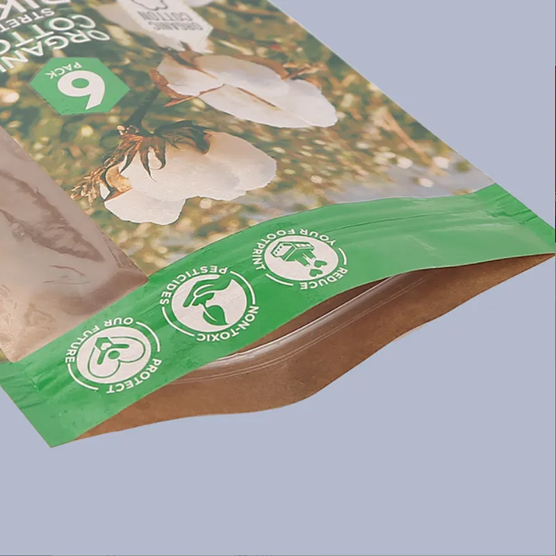 Customized Print Logo Manufacturer Greaseproof Food Packaging Brown Kraft Craft Gift Paper Bag With Clear Window