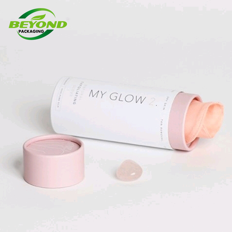 Round Pink Customized Canister Paper Tube Eco-friendly Cylinder Tube for Scarf Clothing Bath Towel BabySocks Packaging for gifts