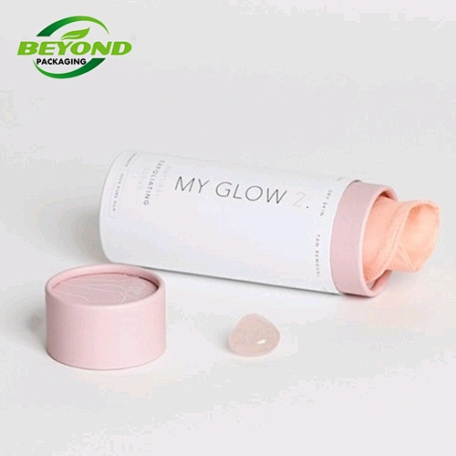 Round Pink Customized Canister Paper Tube Eco-friendly Cylinder Tube for Scarf Clothing Bath Towel BabySocks Packaging for gifts