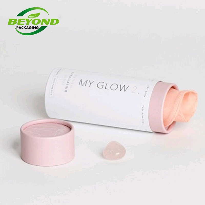 Round Pink Customized Canister Paper Tube Eco-friendly Cylinder Tube for Scarf Clothing Bath Towel BabySocks Packaging for gifts