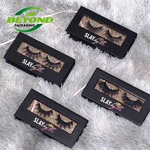 Hot Selling Eco Friendly Luxury Custom Logo Eyelashes Boxes Packaging With Clear PVC Window