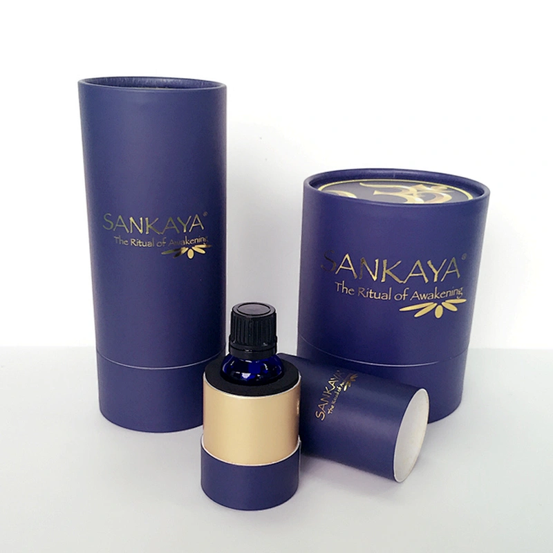 Biodegradable Luxury Cardboard Essential Oil Paper Tube With EVA Insert For CBD/Hemp Oils Bottles