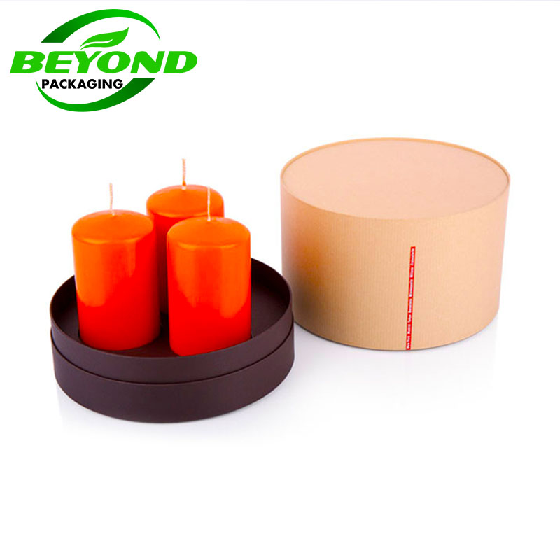 Luxury Printed Logo Round Cardboard Kraft Paper Candle Paper Tube In Candle Packaging