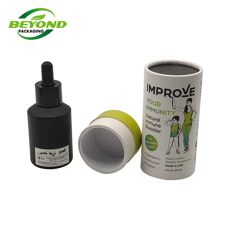 Direct Manufacturer Eco Friendly Full Color Printing Cosmetics Packaging Paper Tube Cardboard Cylinder For Bottle Packing