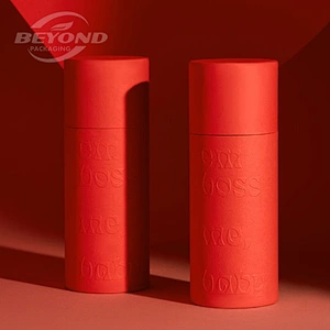 Eco Friendly Material Customized Design Recycled Craft Kraft Paper Cardboard Round Cosmetic Tube Packaging For Skin Care Product