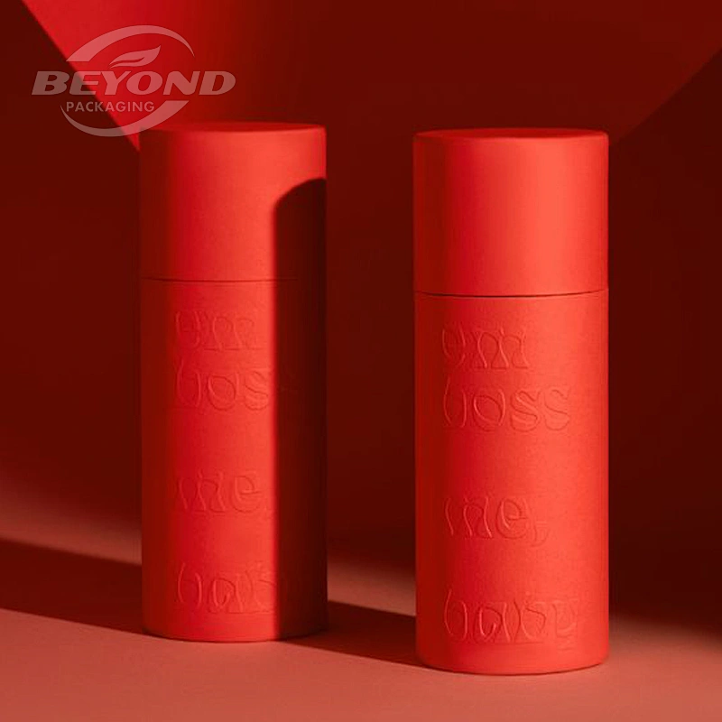 Eco Friendly Material Customized Design Recycled Craft Kraft Paper Cardboard Round Cosmetic Tube Packaging For Skin Care Product