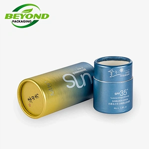 Eco Friendly Custom Printed Unique High Quality Cardboard Cylinder Custom Paper Core Tube For Sunscreen Container Packaging