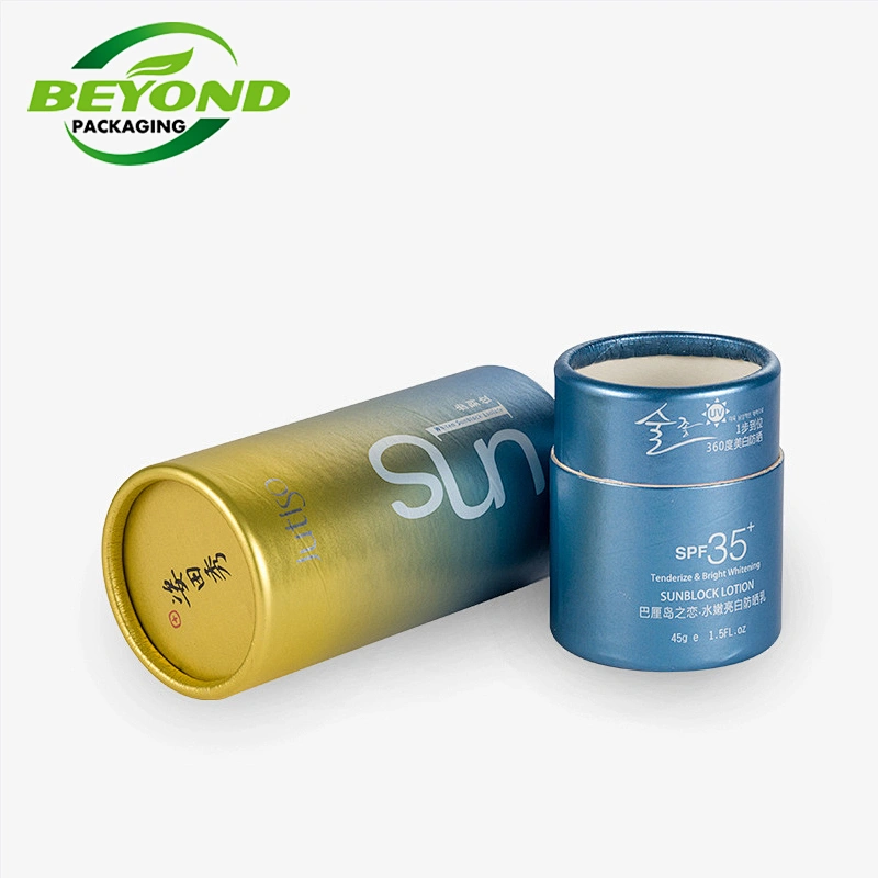 Eco Friendly Custom Printed Unique High Quality Cardboard Cylinder Custom Paper Core Tube For Sunscreen Container Packaging