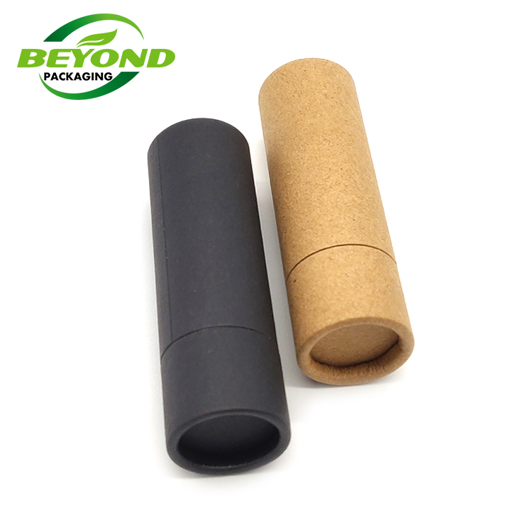 Eco Friendly Push Up Kraft Paper Lip Balm Tubes Biodegradable Material Cardboard Custom Chapstick Tube
