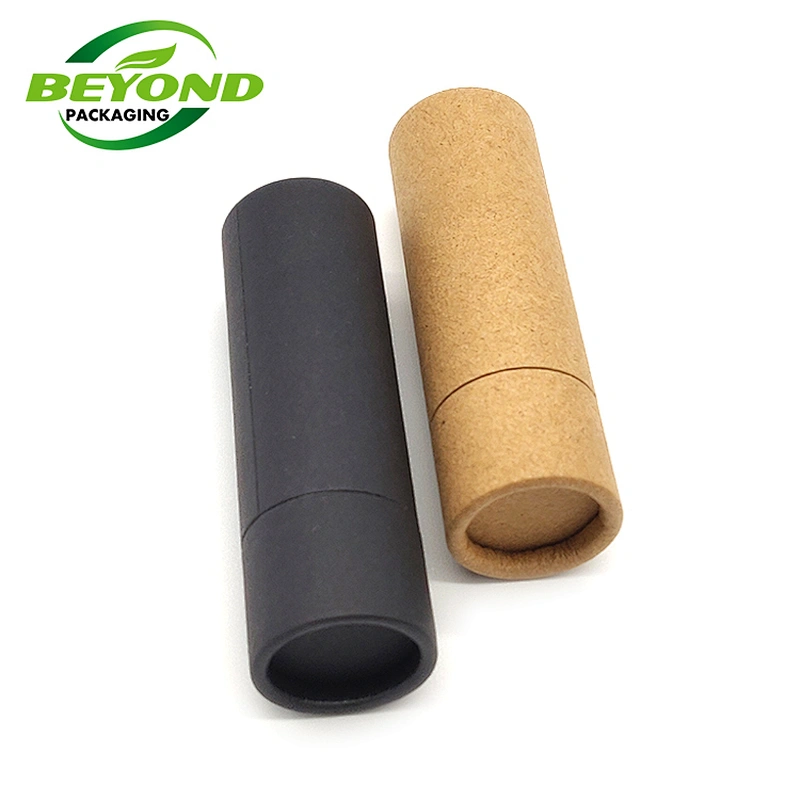 Eco Friendly Push Up Kraft Paper Lip Balm Tubes Biodegradable Material Cardboard Custom Chapstick Tube