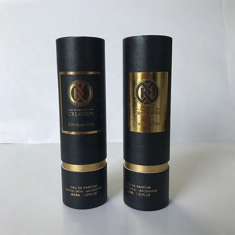Customized Printing Perfume Bottle Cylinder Paper Tube Cardboard Packaging Boxes With EVA Insert