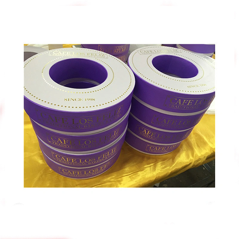 Food Grade Custom Size Cardboard Round Shape Art Paper Gift Macaron Packaging Box For 20pcs Macaron PET Inside