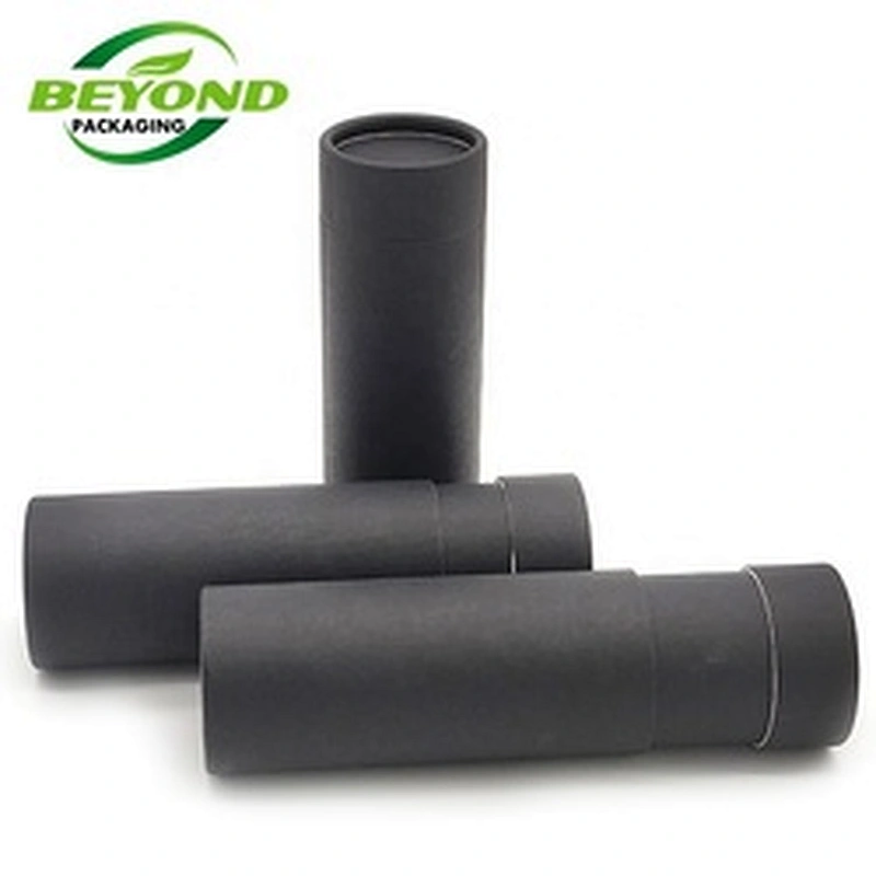 0.5oz 14g 100% biodegradable packaging cardboard push up deodorant stick containers white black brown kraft lip balm paper tube