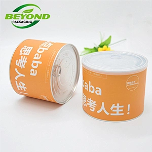 Biodegradable Cardboard Packaging Craft Eco Friendly Custom Cylinder Food Grade paper tube with easy peal lid off