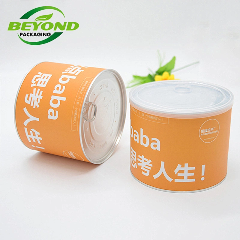 Biodegradable Cardboard Packaging Craft Eco Friendly Custom Cylinder Food Grade paper tube with easy peal lid off