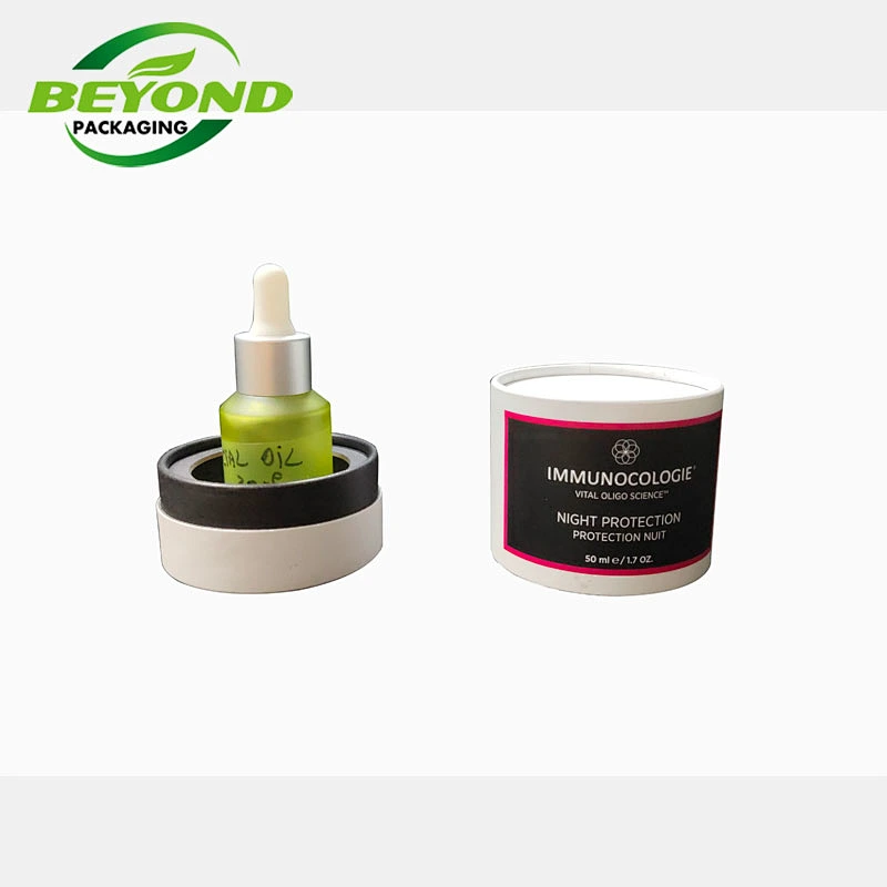 High grade round hat box wholesale custom logo luxury paper white box for round perfume and essential oil box