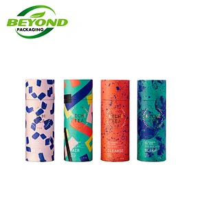 Eco Friendly Biodegradable Cardboard Cylinder Cosmetics Paper Packaging Box Recycled Paper Tube with Custom Printing For Bottle