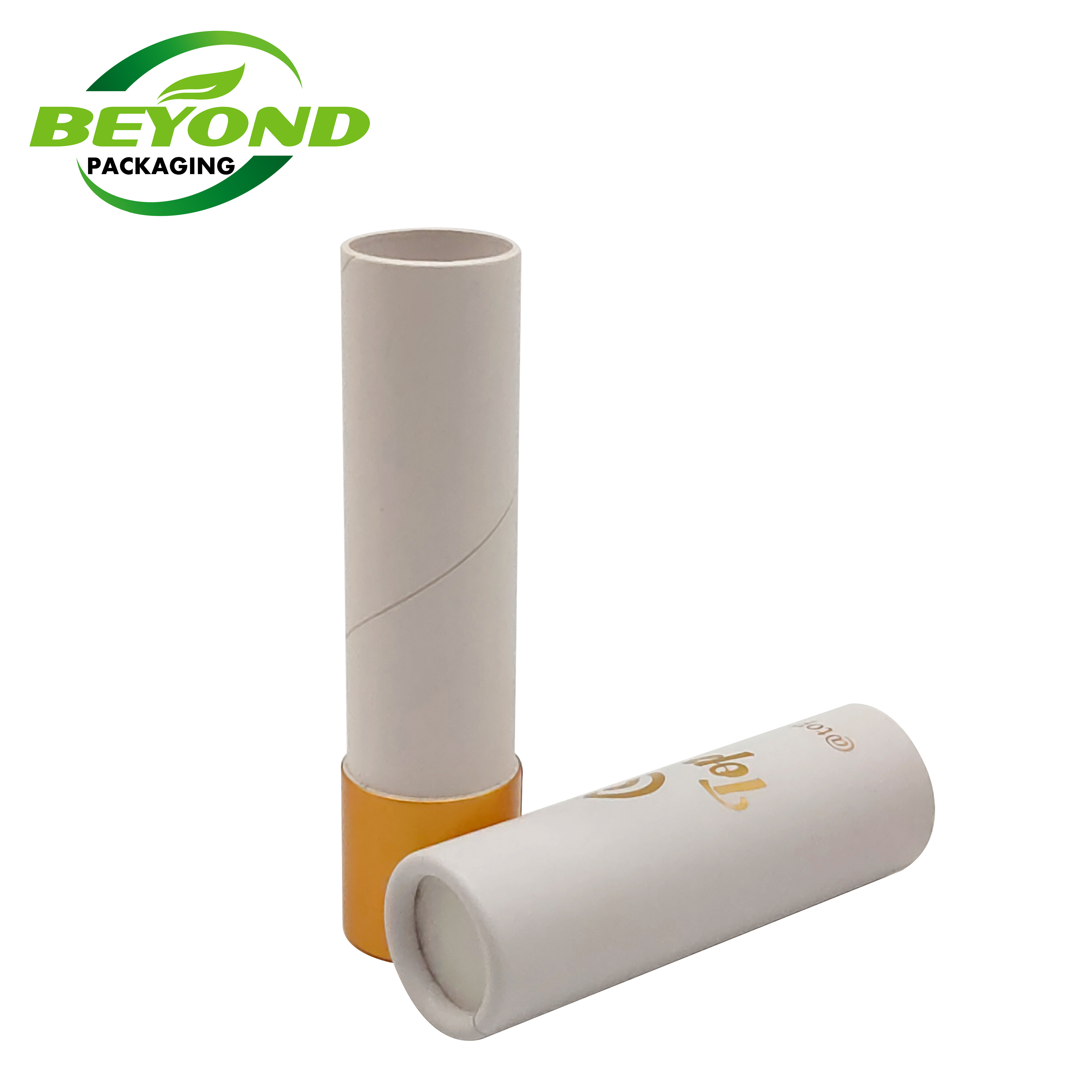 Biodegradable Cosmetics Paper Tube Box Packaging Cardboard Slim Cylinder For Oil Dropper Bottle With Gold Color Foil Stamping