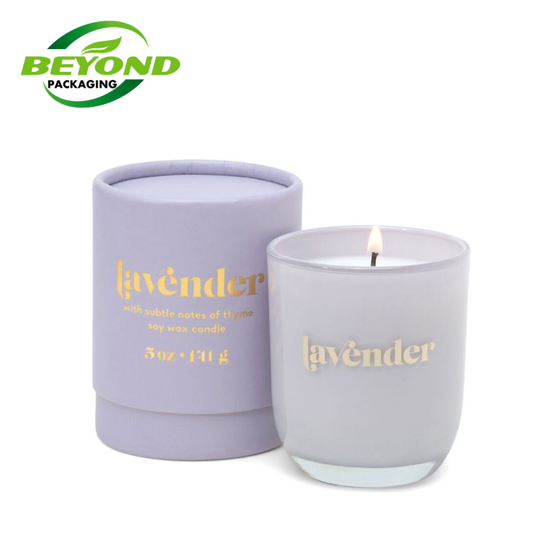 Wholesale Custom Design Cylinder Round Paper Candle Jar Holder Container Circle Tube Candle Box Packaging With Lid