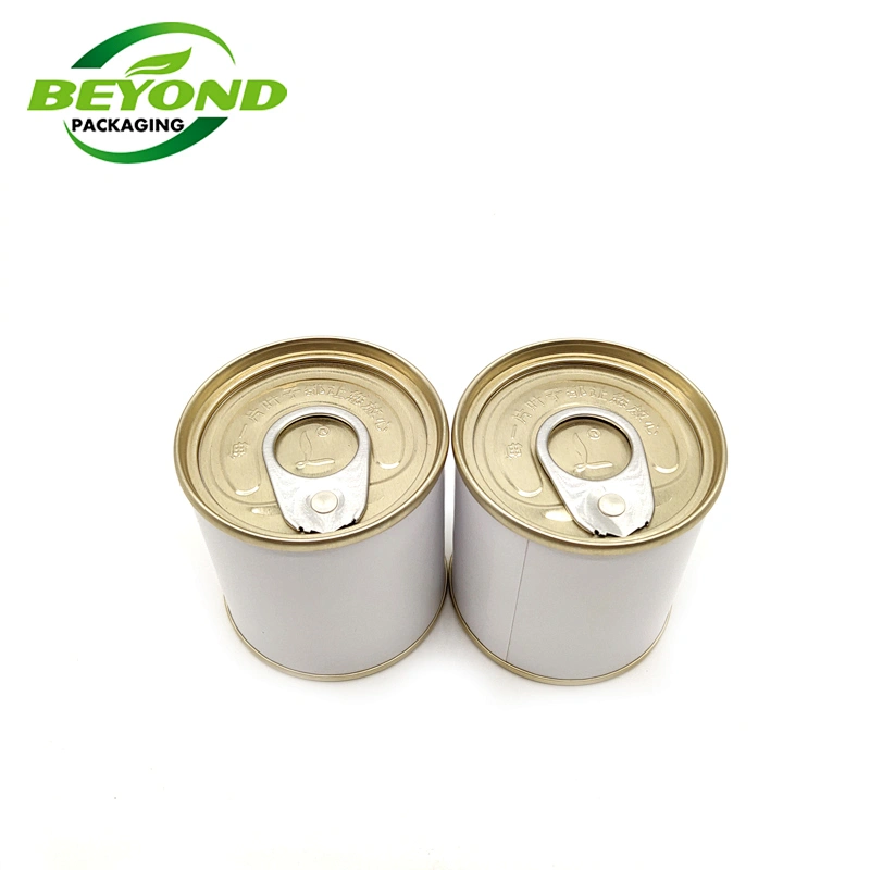 Recycled Biodegradable Material Food Grade Cylinder White Paper Tube Packaging With Metal Lid With Seal For Tea