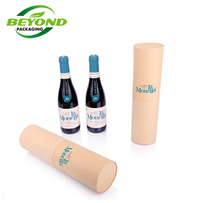 Eco Packaging Biodegradable Eco Kraft Paper Tube Packaging Box For Little Wine