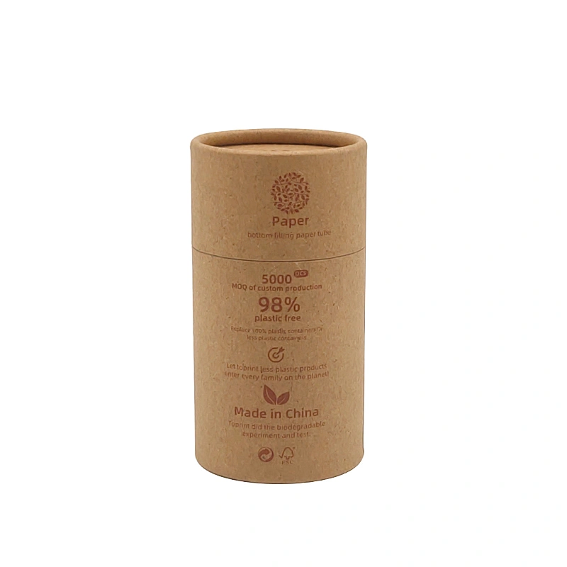 Reverse Filling Biodegradable Food Container Paper Custom Rotating Sifter Container Cardboard Packaging Loose Powder Paper Jar
