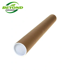 Custom size biodegradable brown kraft 12 inch dubai shipping postal large paper shipping kraft core tubes with plastic ends