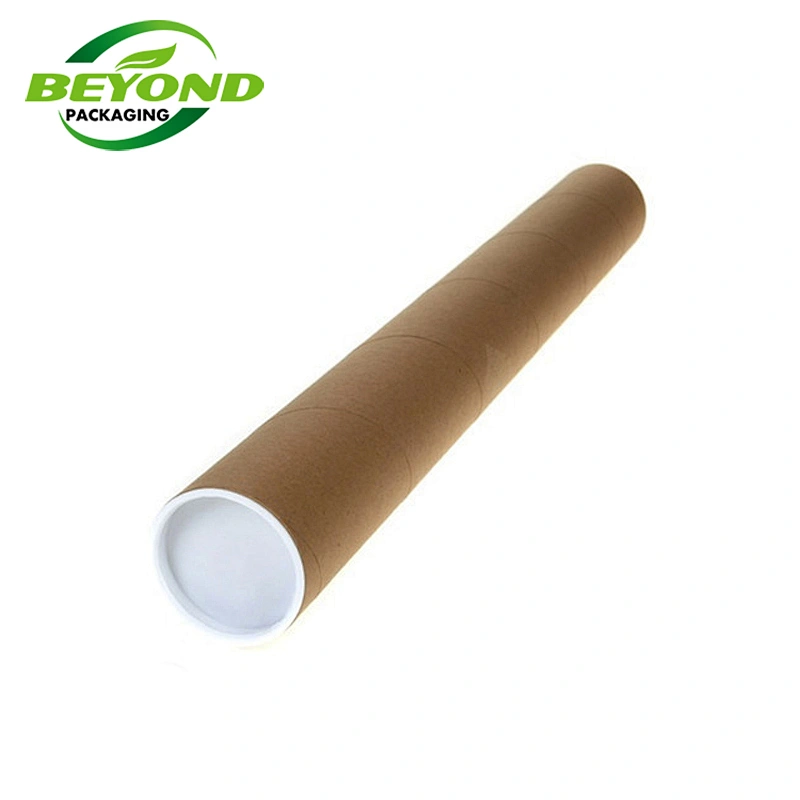 Custom size biodegradable brown kraft 12 inch dubai shipping postal large paper shipping kraft core tubes with plastic ends