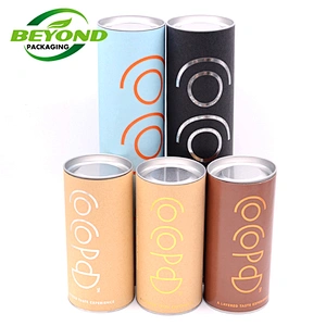 Biodegradable Cardboard Luxury Different Size Custom Printed Paper Packaging Box Poster Tubes Coffee Packaging Container Lin Lid