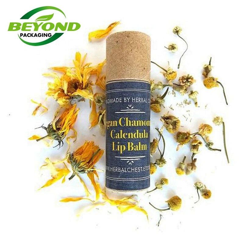 Eco friendly kraft lip balm push up paper tubes deodorant containers lip gloss boxes packaging
