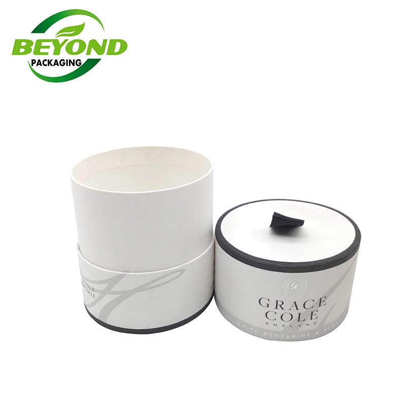 100% Recycled Material Custom Logo Luxury Cylinder Round Gift Hat Box Candle Paper Tube Packaging