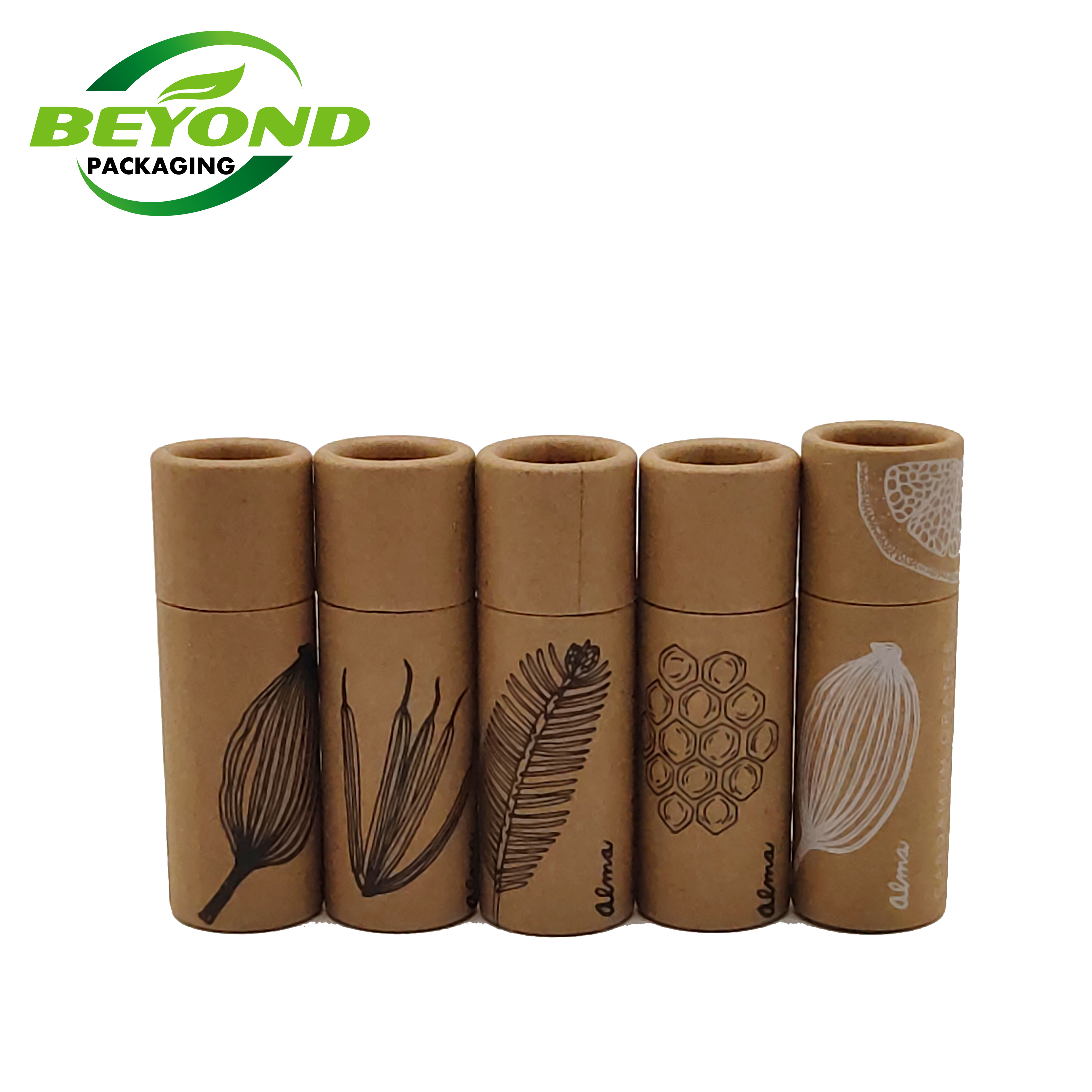 Custom design logo mini eco friendly paper 10 grams deodorant stick container lipbalm push up paper tube