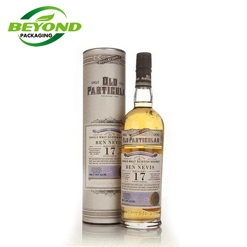 Biodegradable Recycled Material Custom Round Cylinder Cardboard Whiskey Paper Tube Packaging