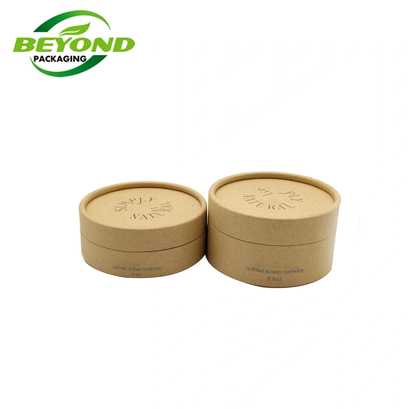 Custom Eco-Friendly Round Kraft Cardboard Recycled Color Printing Craft Paper Tube Lipbalm, Body Balm Stick Packaging Kraft Jar